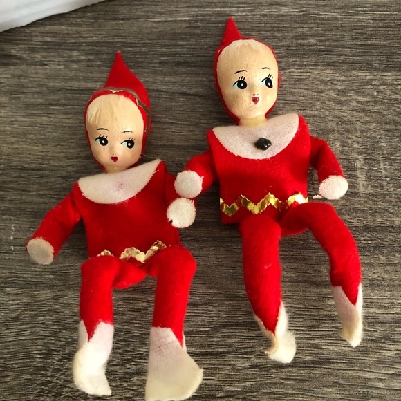 Vtg Paper Mache Face Pixie Elves - Picture 11 of 11